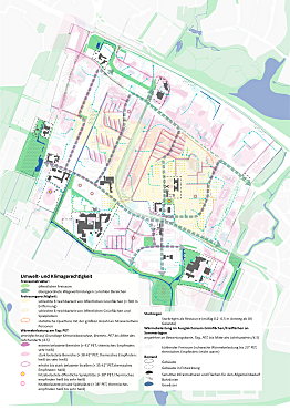 Synthesekarte zur klimatischen Betroffenheit (Hitze), Klimagerechtigkeit und Grünraumpotenzialen, bgmr Landschaftsarchitekten, 2024