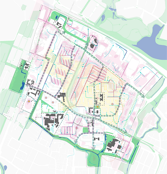 Kartendarstellung der Synthesekarte zur klimatischen Betroffenheit des Stadtteils Kattenturm